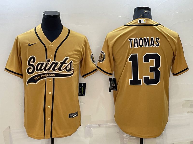Men New Orleans Saints #13 Thomsa Yellow 2022 Nike Co branded NFL Jerseys